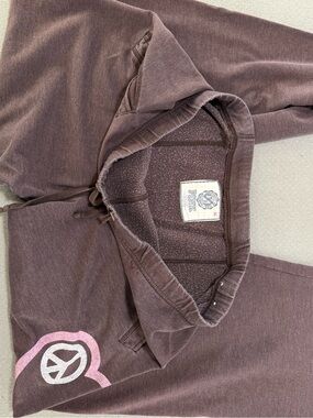 Y2K Victoria’s Secret PINK Boyfriend Sweatpants Brown Peace Sign